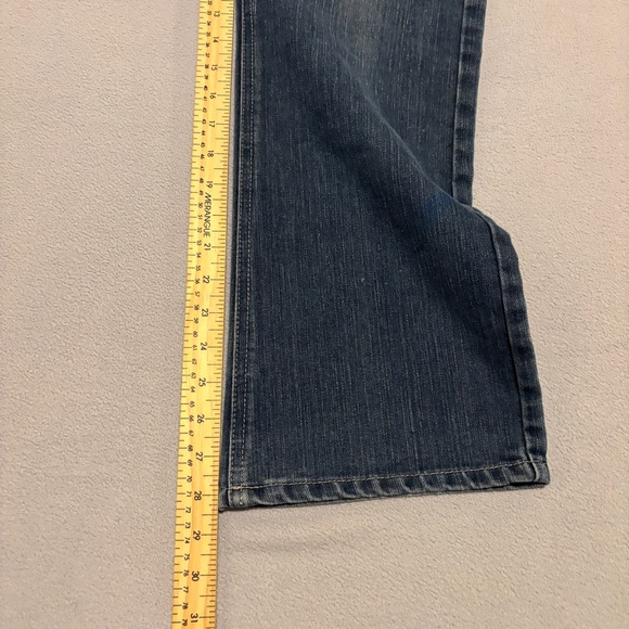 MMA Elite Jeans 32x30 Blue Low Rise Bootcut Flap Pockets Y2K Grunge Spring - Picture 2 of 10